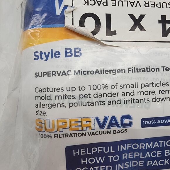 VEVA Premium Vacuum Bags Type BB 40 Count Super Vac 100% Filtration OKBBPAPER - Picture 6 of 8